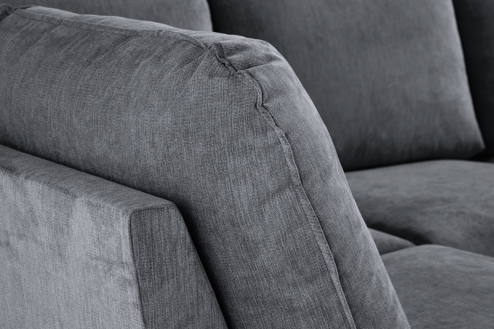 Trend Lyx 4-seters Høyrevendt U-formet Sofa med Divan og Sjeselong i Stoff - Mørk grå - Møbler - Sofaer - U-sofa