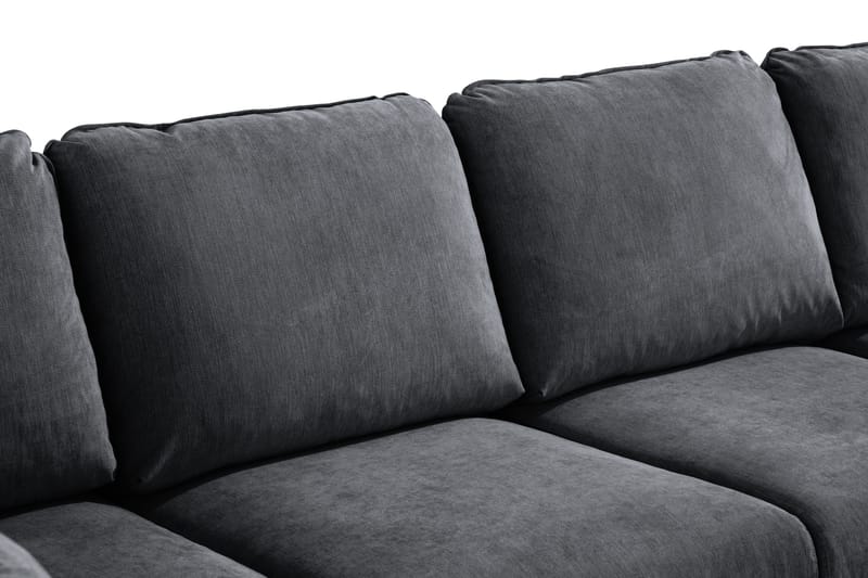 Trend Lyx 4-seters Høyrevendt U-formet Sofa med Divan og Sjeselong i Stoff - Mørk grå - Møbler - Sofaer - U-sofa