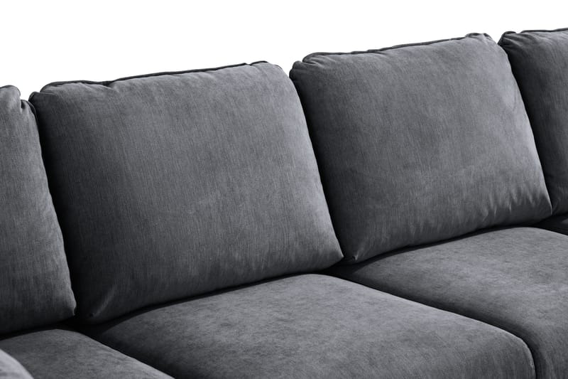 Trend Lyx 4-seters Høyrevendt U-formet Sofa med Divan og Sjeselong i Stoff - Mørk grå - Møbler - Sofaer - U-sofa