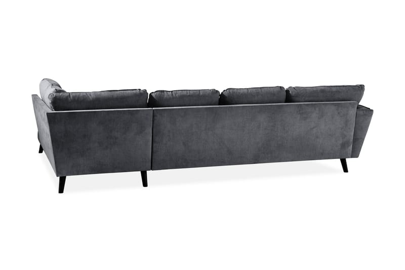 Trend Lyx 4-seters Høyrevendt U-formet Sofa med Divan og Sjeselong i Stoff - Mørk grå - Møbler - Sofaer - U-sofa