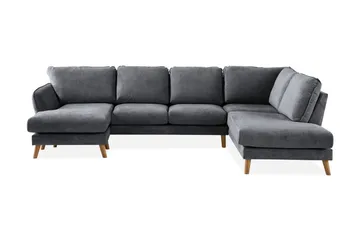 Trend Lyx 4-seters Høyrevendt U-formet Sofa med Divan og Sjeselong i Stoff