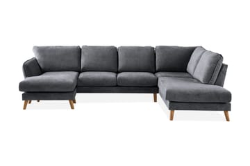 Trend Lyx 4-seters Høyrevendt U-formet Sofa med Divan og Sjeselong i Stoff