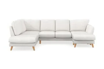 Trend Lyx 4-seters Venstrevendt U-formet Sofa med Divan og Sjeselong i Bouclé