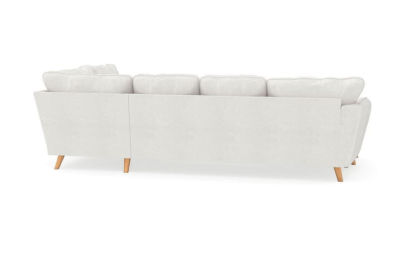 Trend Lyx 4-seters Venstrevendt U-formet Sofa med Divan og Sjeselong i Bouclé - Hvit - Møbler - Sofaer - U-sofa