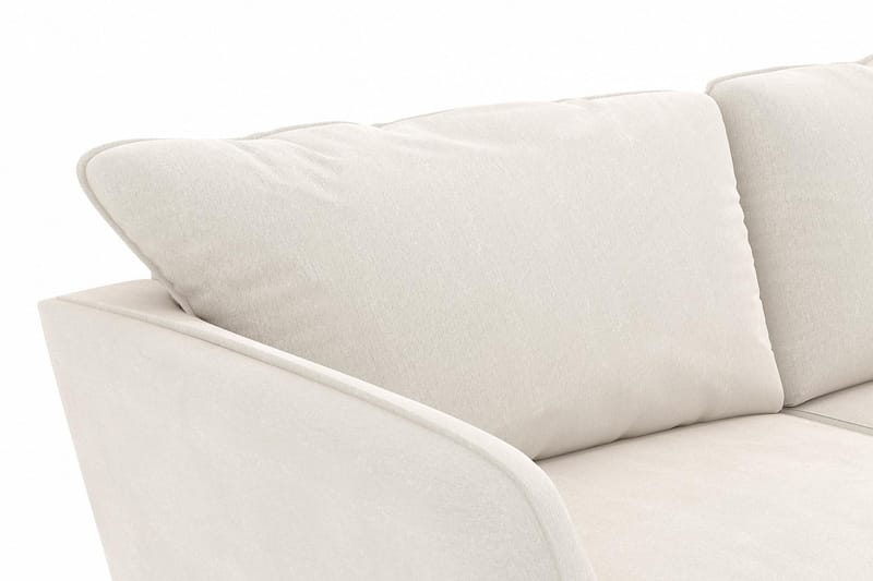Trend Lyx 4-seters Venstrevendt U-formet Sofa med Divan og Sjeselong i Fløyel - Kremhvit - Møbler - Sofaer - U-sofa