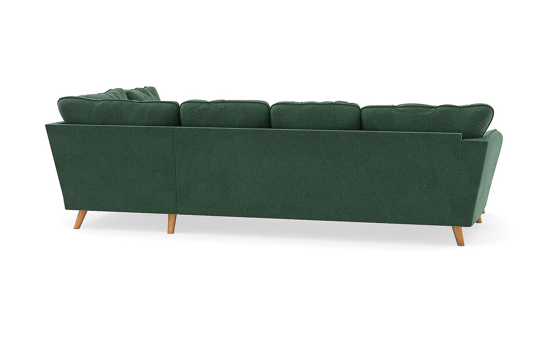Trend Lyx 4-seters Venstrevendt U-formet Sofa med Divan og Sjeselong i Fløyel - Mørkegrønn - Møbler - Sofaer - Fløyel sofaer