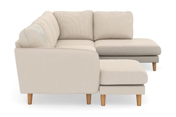 Trend Lyx 4-seters Venstrevendt U-formet Sofa med Divan og Sjeselong i Manchester - Beige - Møbler - Sofaer - U-sofa