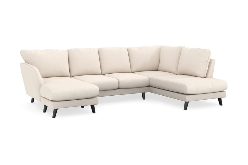 Trend Lyx 4-seters Venstrevendt U-formet Sofa med Divan og Sjeselong i Manchester - Beige - Møbler - Sofaer - U-sofa