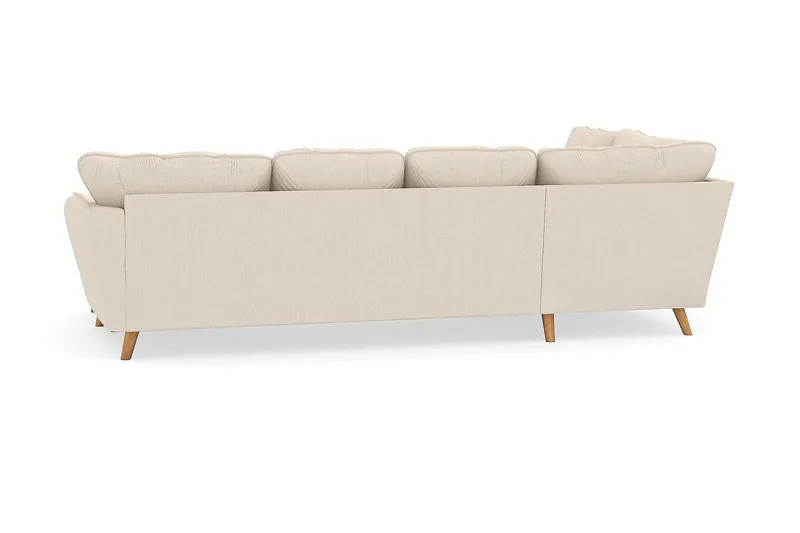 Trend Lyx 4-seters Venstrevendt U-formet Sofa med Divan og Sjeselong i Manchester - Beige - Møbler - Sofaer - U-sofa
