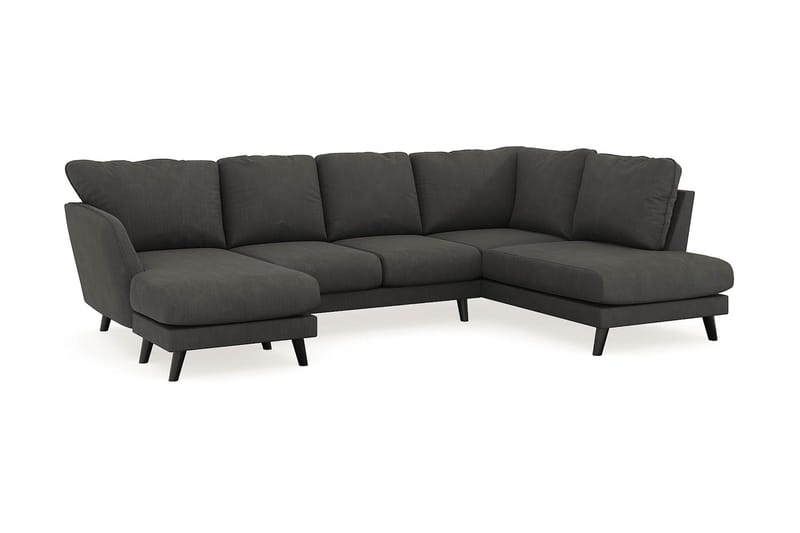 Trend Lyx 4-seters Venstrevendt U-formet Sofa med Divan og Sjeselong i Manchester - Mørk grå - Møbler - Sofaer - U-sofa
