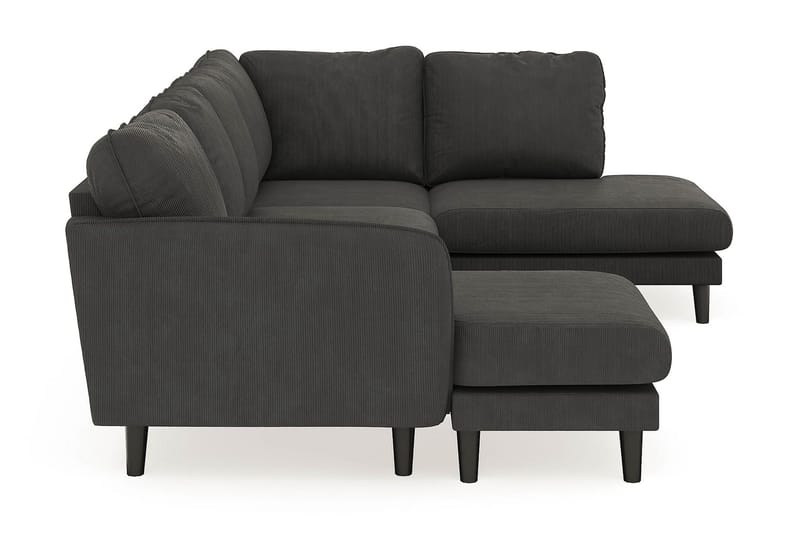 Trend Lyx 4-seters Venstrevendt U-formet Sofa med Divan og Sjeselong i Manchester - Mørk grå - Møbler - Sofaer - U-sofa
