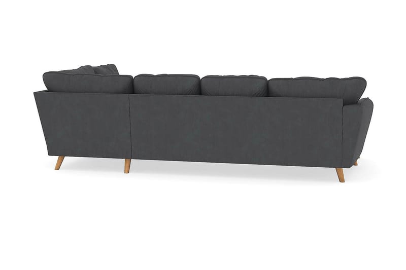Trend Lyx 4-seters Venstrevendt U-formet Sofa med Divan og Sjeselong i Manchester - Mørk grå - Møbler - Sofaer - U-sofa