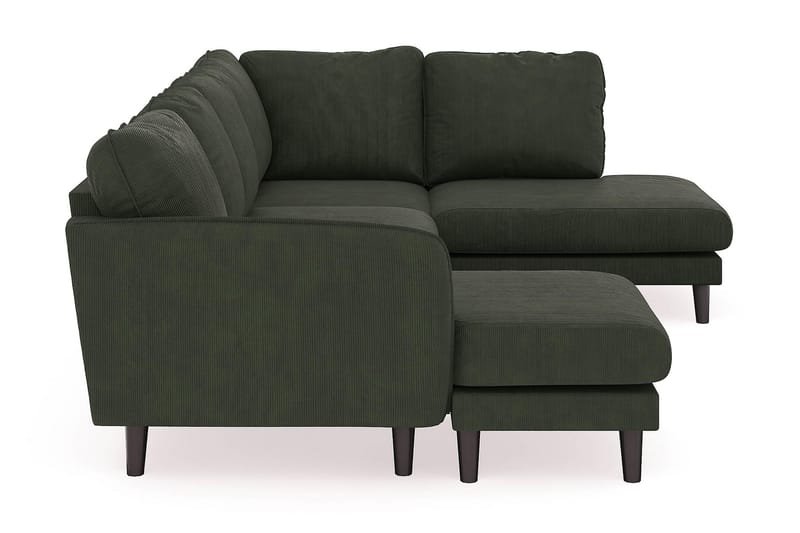 Trend Lyx 4-seters Venstrevendt U-formet Sofa med Divan og Sjeselong i Manchester - Mørkegrønn - Møbler - Sofaer - U-sofa
