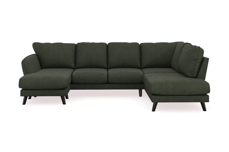 Trend Lyx 4-seters Venstrevendt U-formet Sofa med Divan og Sjeselong i Manchester - Mørkegrønn - Møbler - Sofaer - U-sofa