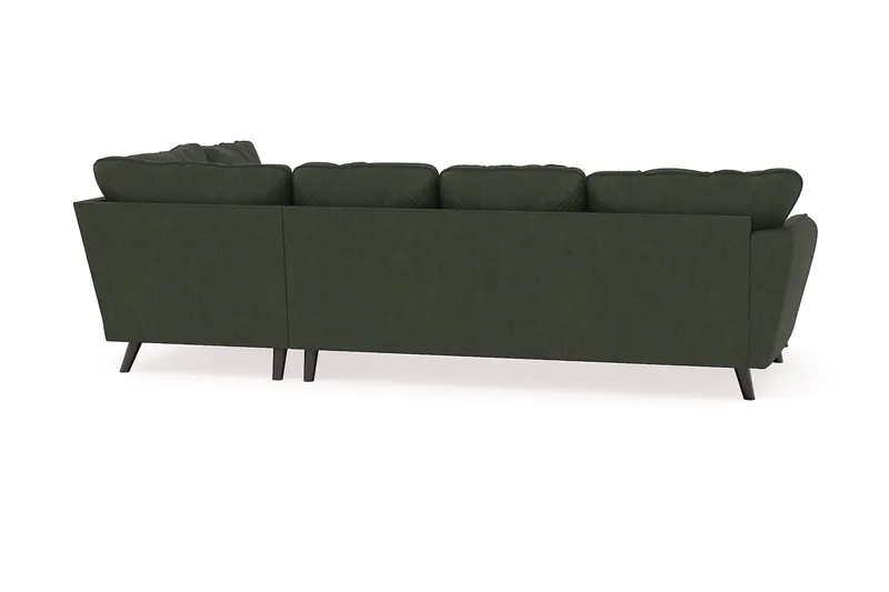 Trend Lyx 4-seters Venstrevendt U-formet Sofa med Divan og Sjeselong i Manchester - Mørkegrønn - Møbler - Sofaer - U-sofa