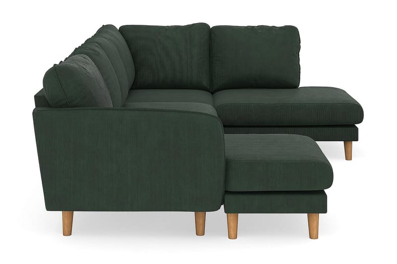 Trend Lyx 4-seters Venstrevendt U-formet Sofa med Divan og Sjeselong i Manchester - Mørkegrønn - Møbler - Sofaer - U-sofa