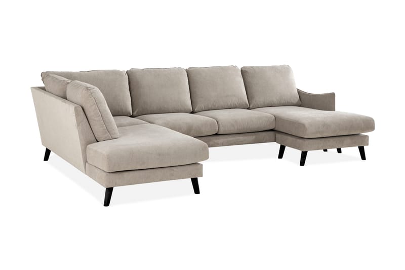 Trend Lyx 4-seters Venstrevendt U-formet Sofa med Divan og Sjeselong i Stoff - Beige - Møbler - Sofaer - U-sofa