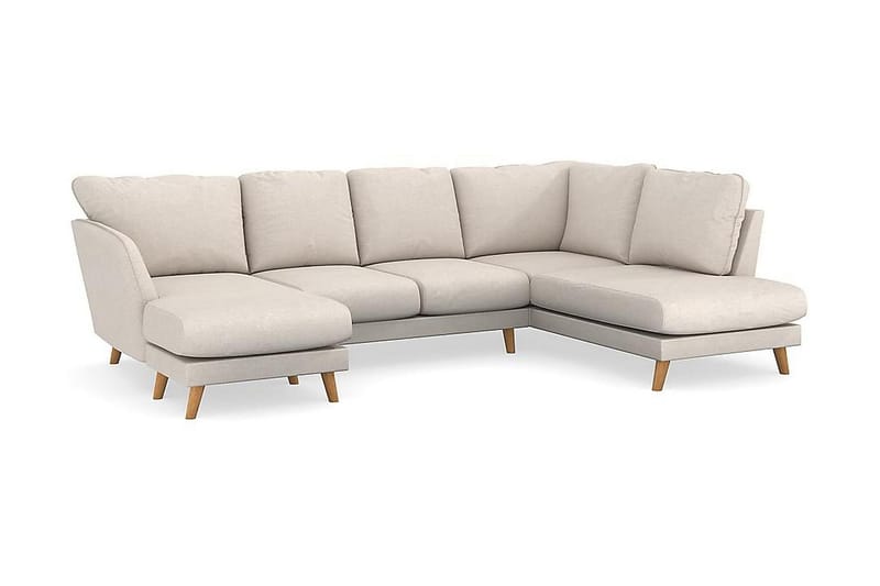 Trend Lyx 4-seters Venstrevendt U-formet Sofa med Divan og Sjeselong i Stoff - Beige - Møbler - Sofaer - U-sofa
