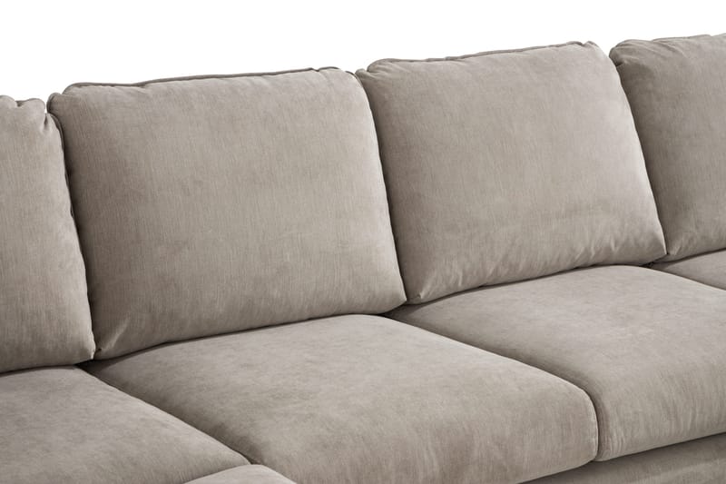 Trend Lyx 4-seters Venstrevendt U-formet Sofa med Divan og Sjeselong i Stoff - Beige - Møbler - Sofaer - U-sofa