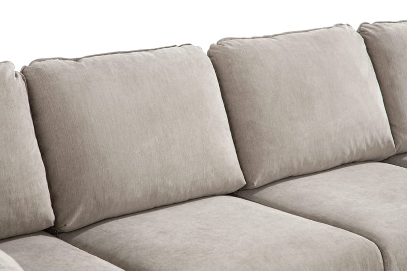 Trend Lyx 4-seters Venstrevendt U-formet Sofa med Divan og Sjeselong i Stoff - Beige - Møbler - Sofaer - U-sofa