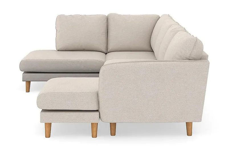 Trend Lyx 4-seters Venstrevendt U-formet Sofa med Divan og Sjeselong i Stoff - Beige - Møbler - Sofaer - U-sofa