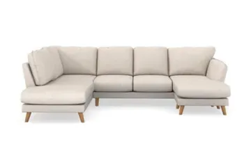 Trend Lyx 4-seters Venstrevendt U-formet Sofa med Divan og Sjeselong i Stoff