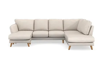 Trend Lyx 4-seters Venstrevendt U-formet Sofa med Divan og Sjeselong i Stoff