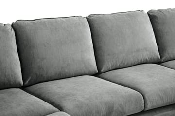 Trend Lyx 4-seters Venstrevendt U-formet Sofa med Divan og Sjeselong i Stoff - Grå - Møbler - Sofaer - U-sofa
