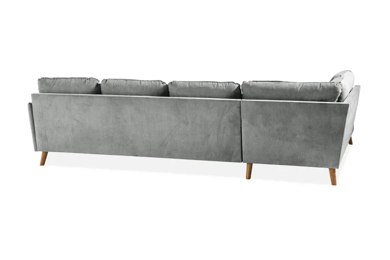 Trend Lyx 4-seters Venstrevendt U-formet Sofa med Divan og Sjeselong i Stoff - Grå - Møbler - Sofaer - U-sofa