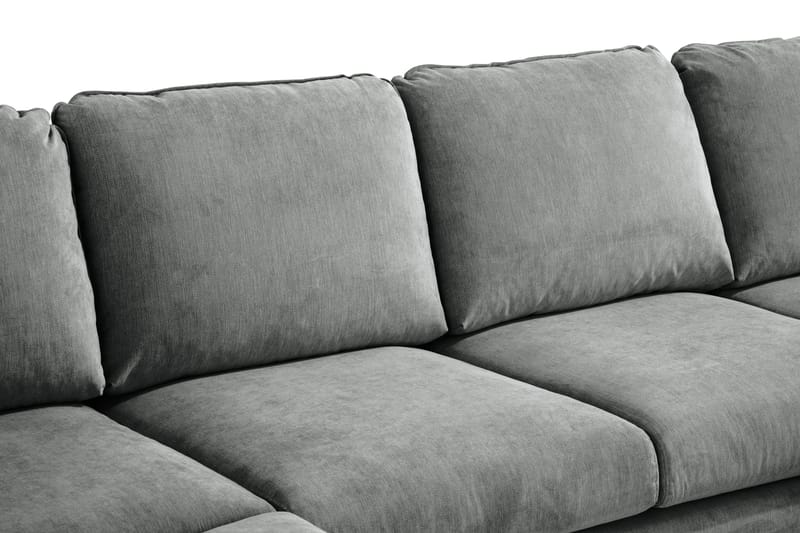 Trend Lyx 4-seters Venstrevendt U-formet Sofa med Divan og Sjeselong i Stoff - Grå - Møbler - Sofaer - U-sofa