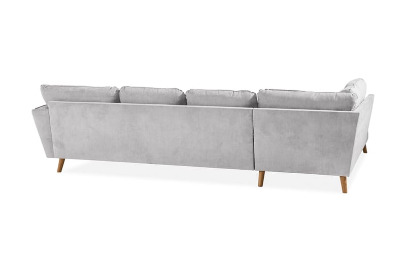 Trend Lyx 4-seters Venstrevendt U-formet Sofa med Divan og Sjeselong i Stoff - Lys grå - Møbler - Sofaer - U-sofa