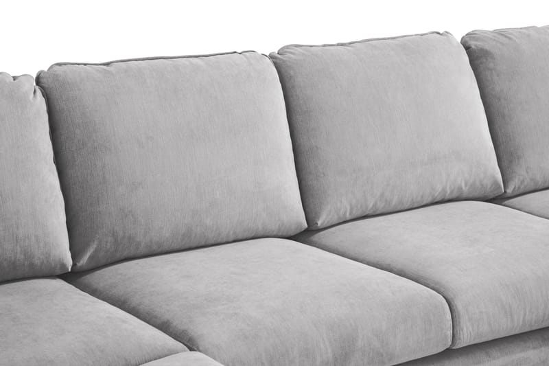 Trend Lyx 4-seters Venstrevendt U-formet Sofa med Divan og Sjeselong i Stoff - Lys grå - Møbler - Sofaer - U-sofa