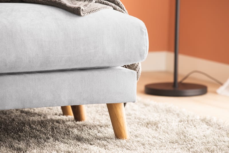 Trend Lyx 4-seters Venstrevendt U-formet Sofa med Divan og Sjeselong i Stoff - Lys grå - Møbler - Sofaer - U-sofa