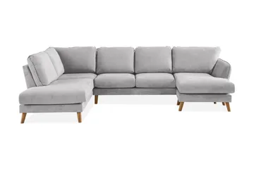 Trend Lyx 4-seters Venstrevendt U-formet Sofa med Divan og Sjeselong i Stoff