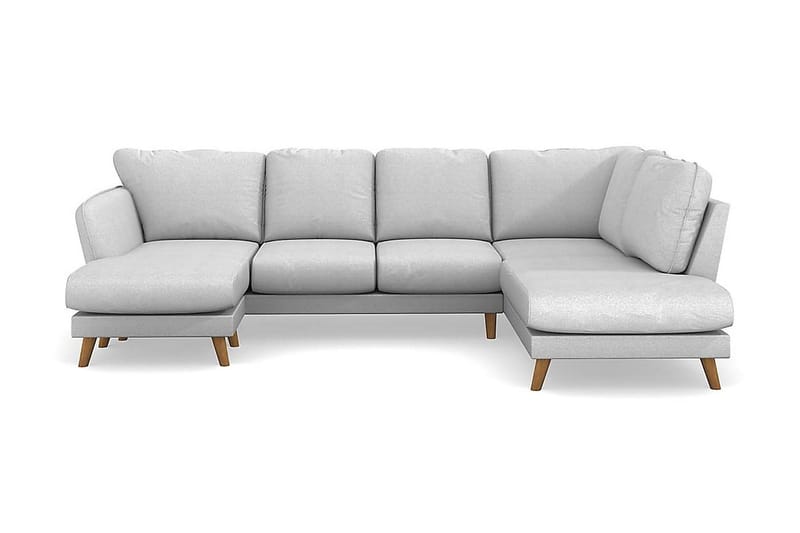 Trend Lyx 4-seters Venstrevendt U-formet Sofa med Divan og Sjeselong i Stoff - Lys grå - Møbler - Sofaer - U-sofa
