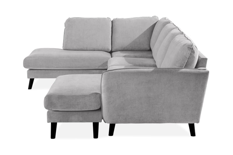 Trend Lyx 4-seters Venstrevendt U-formet Sofa med Divan og Sjeselong i Stoff - Lys grå - Møbler - Sofaer - U-sofa