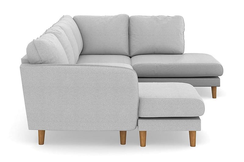 Trend Lyx 4-seters Venstrevendt U-formet Sofa med Divan og Sjeselong i Stoff - Lys grå - Møbler - Sofaer - U-sofa