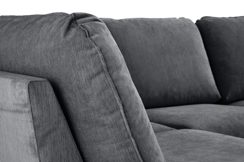 Trend Lyx 4-seters Venstrevendt U-formet Sofa med Divan og Sjeselong i Stoff - Mørk grå - Møbler - Sofaer - U-sofa