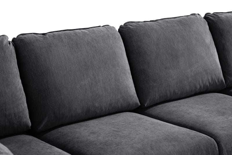 Trend Lyx 4-seters Venstrevendt U-formet Sofa med Divan og Sjeselong i Stoff - Mørk grå - Møbler - Sofaer - U-sofa
