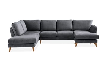 Trend Lyx 4-seters Venstrevendt U-formet Sofa med Divan og Sjeselong i Stoff