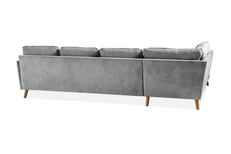 Trend Lyx U-Sofa med Divan Høyre - Grå/Eik - U-sofa