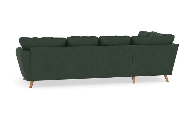 Trend Lyx U-Sofa med Divan Høyre - Mørk grønn Kordfløyel - U-sofa