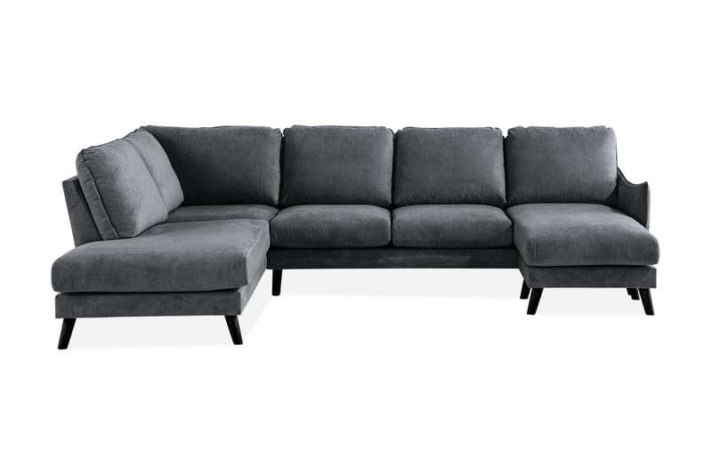 Trend Lyx U-Sofa med Divan Høyre - Mørkegrå - U-sofa