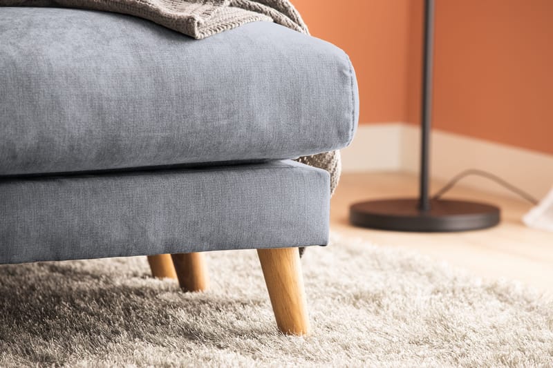 Trend Lyx U-Sofa med Divan Høyre - Mørkegrå/Eik - Møbler - Sofaer - U-sofa