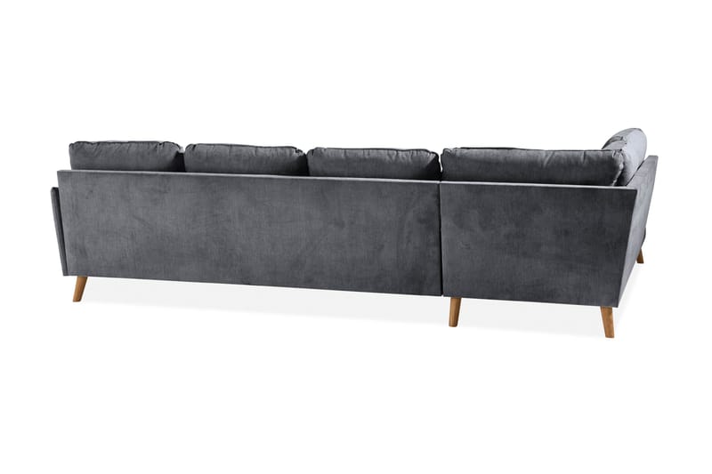 Trend Lyx U-Sofa med Divan Høyre - Mørkegrå/Eik - Møbler - Sofaer - U-sofa