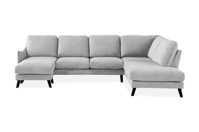 Trend Lyx U-Sofa med Divan Venstre - Lysegrå - U-sofa