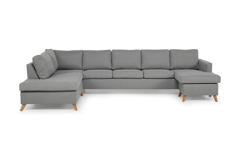 Zero U-sofa Large med Divan Høyre - Lysegrå - U-sofa