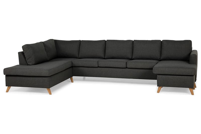 Zero U-sofa Large med Divan Høyre - Mørkegrå - U-sofa