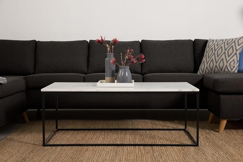 Zero U-sofa Large med Divan Høyre - Mørkegrå - U-sofa