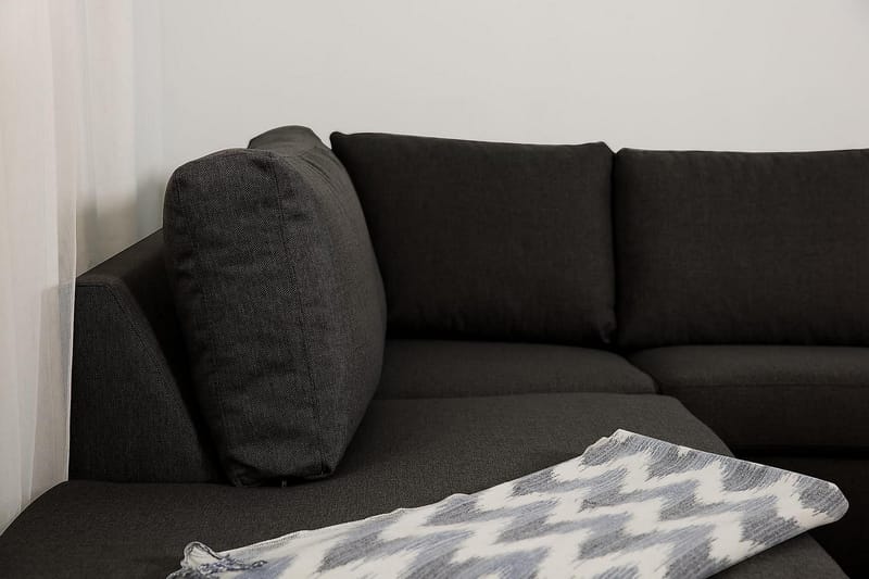 Zero U-sofa Large med Divan Høyre - Mørkegrå - U-sofa